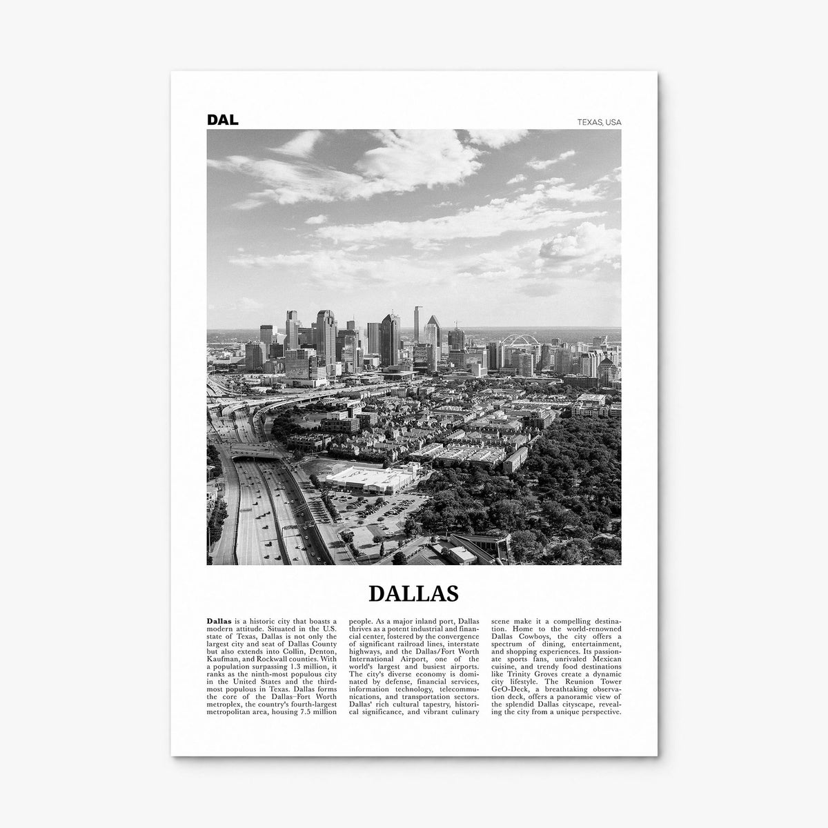 Dallas Newspaper No 3 Poster, print only (unframed)