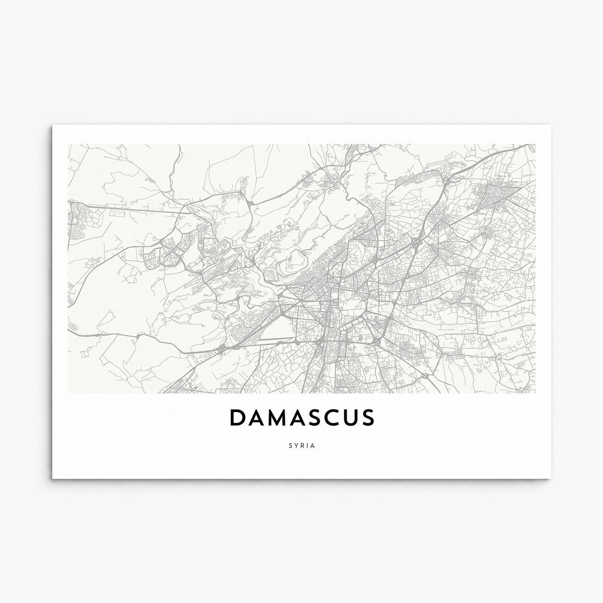 Damascus Map Poster, print only (unframed)