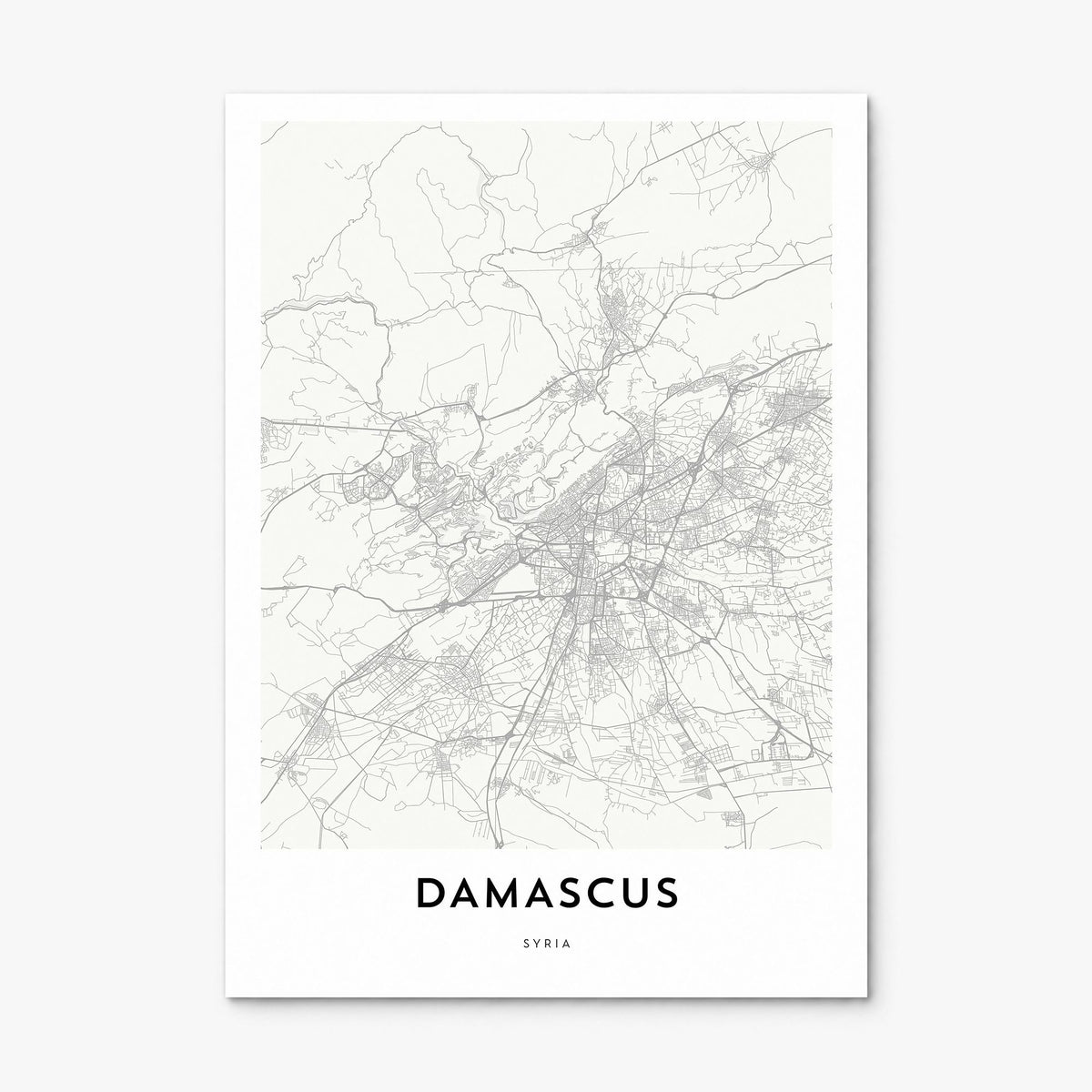 Damascus Map Poster, print only (unframed)
