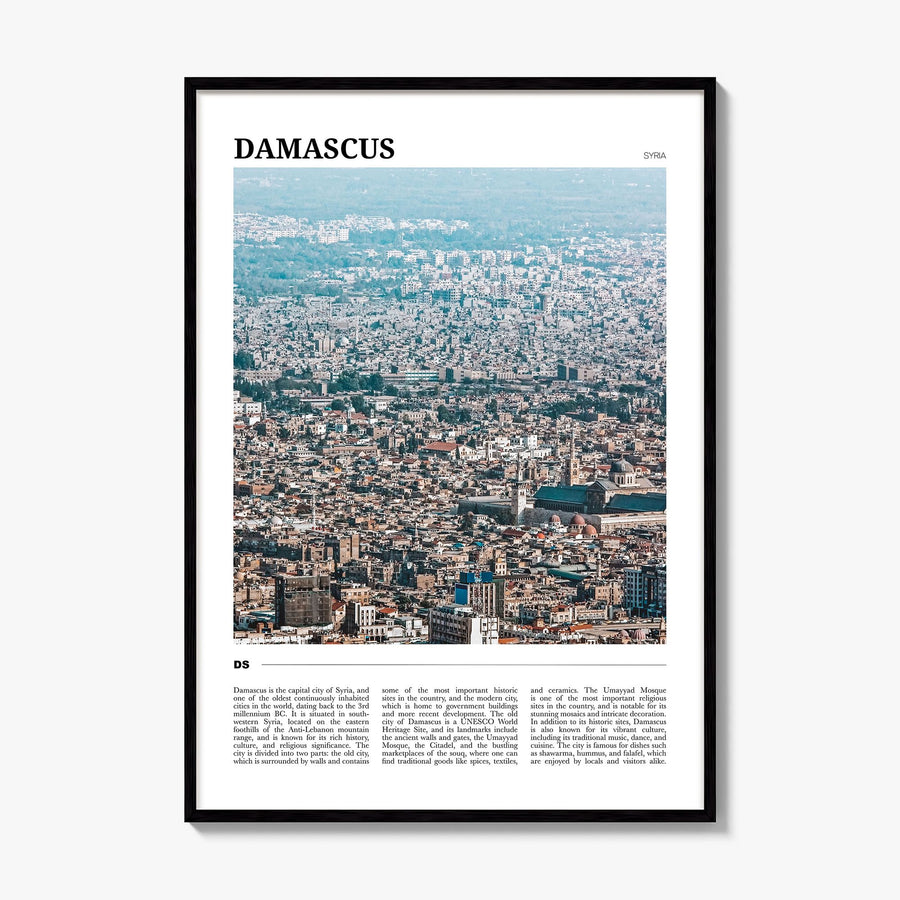 Damascus Travel Poster, framed poster mockup