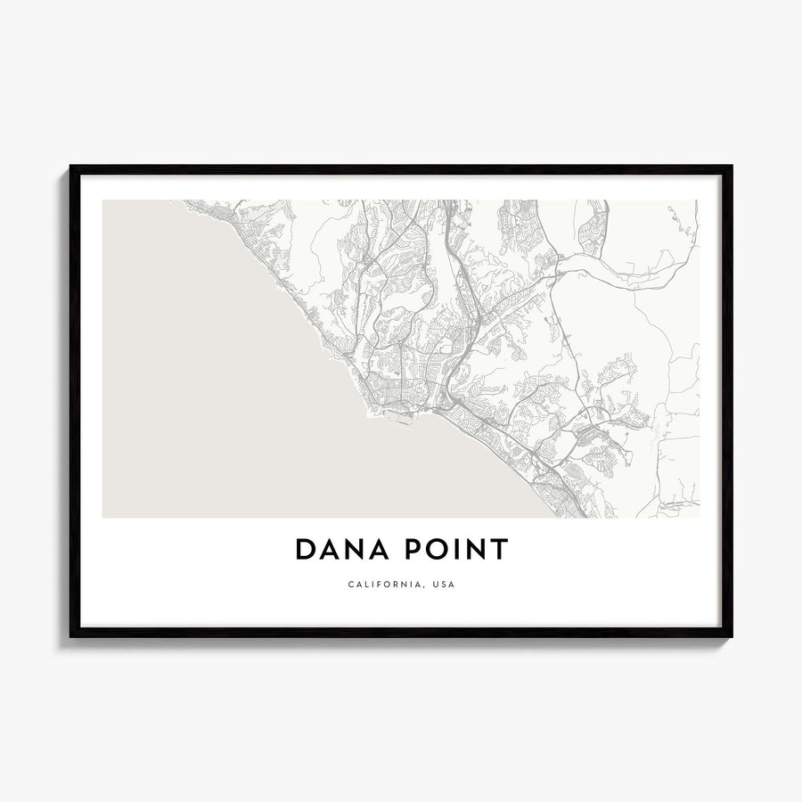 Dana Point Map Poster, framed poster mockup