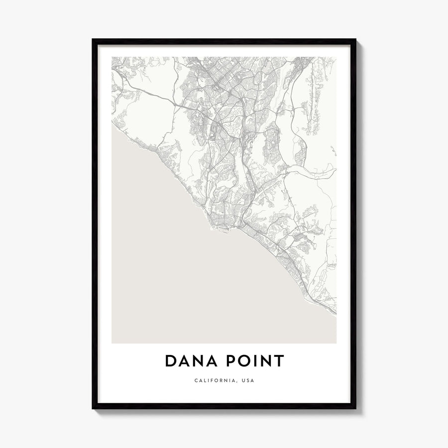 Dana Point Map Poster, framed poster mockup