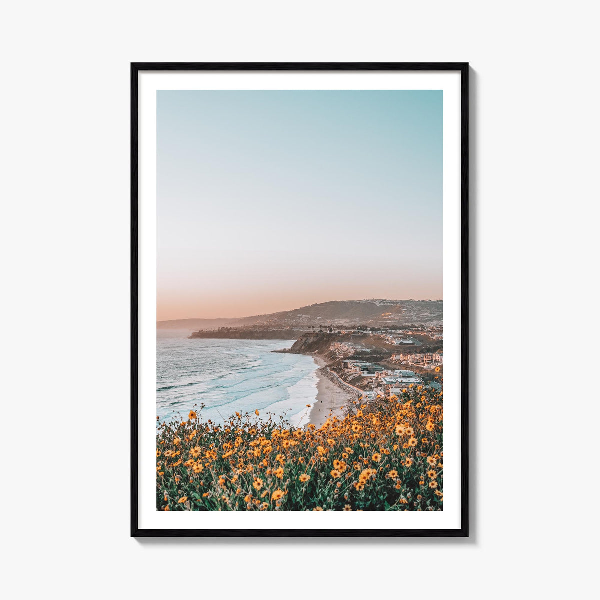 Dana Point no. 2 colorful photo poster of California, USA – vertical wall art, unframed print shown in interior mockup