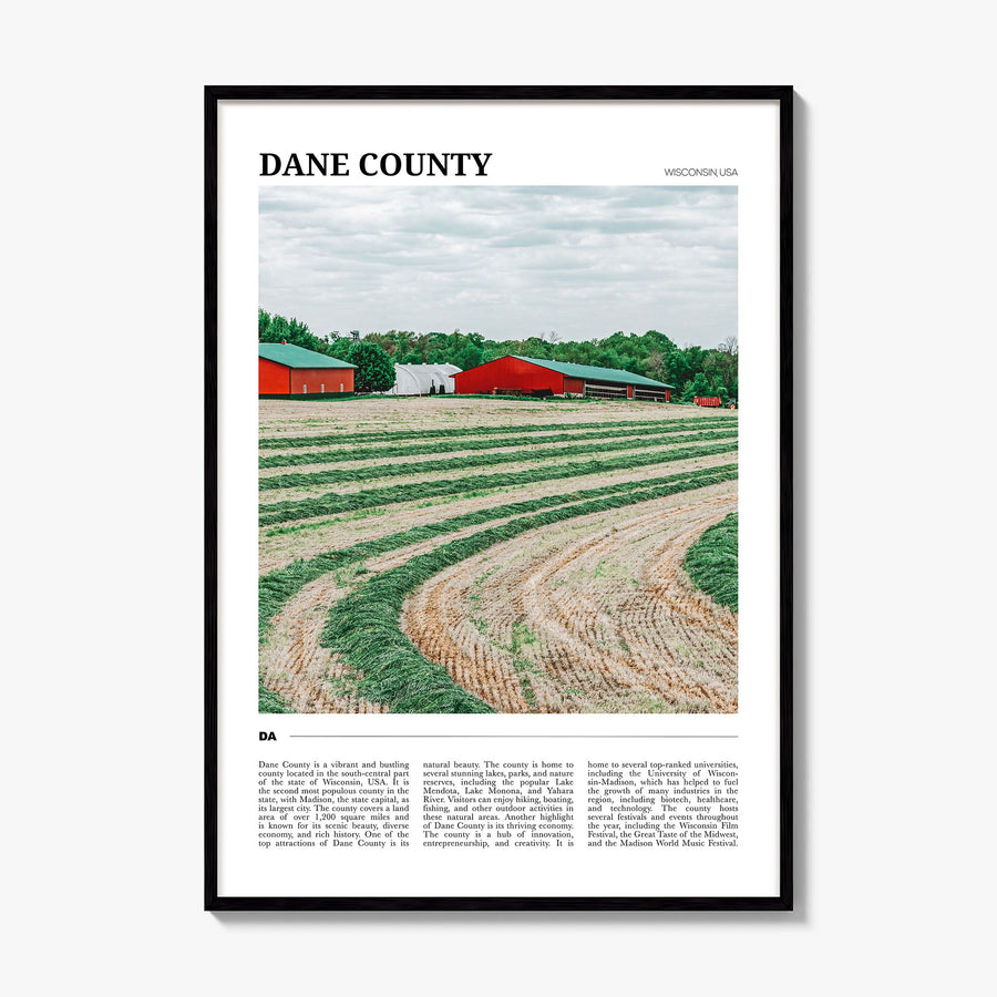 Dane County Travel Poster, framed poster mockup