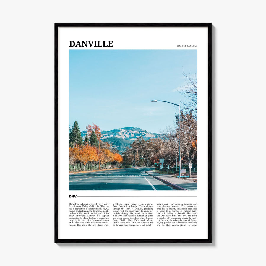 Danville, California Travel Poster, framed poster mockup
