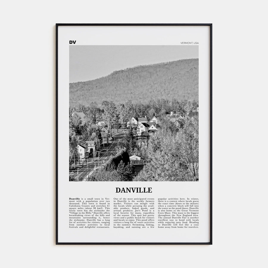 Danville, Vermont Poster None / 8x12 in Nbourhood Travel B&W Poster