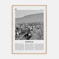 Danville, Vermont Poster Natural Wood / 8x12 in Nbourhood Travel B&W Poster