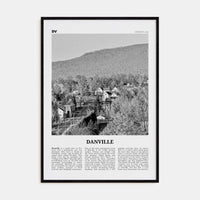 Danville, Vermont Poster Black Wood / 8x12 in Nbourhood Travel B&W Poster