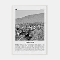 Danville, Vermont Poster White Wood / 8x12 in Nbourhood Travel B&W Poster