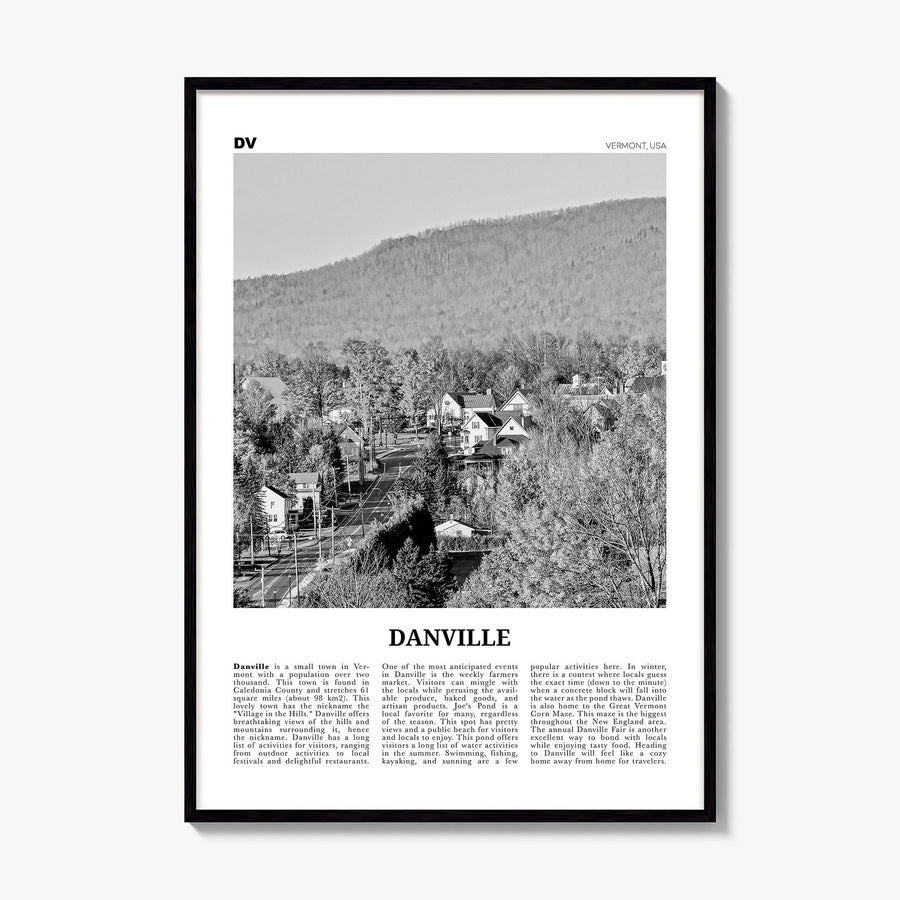 Danville, Vermont Newspaper Poster, framed poster mockup