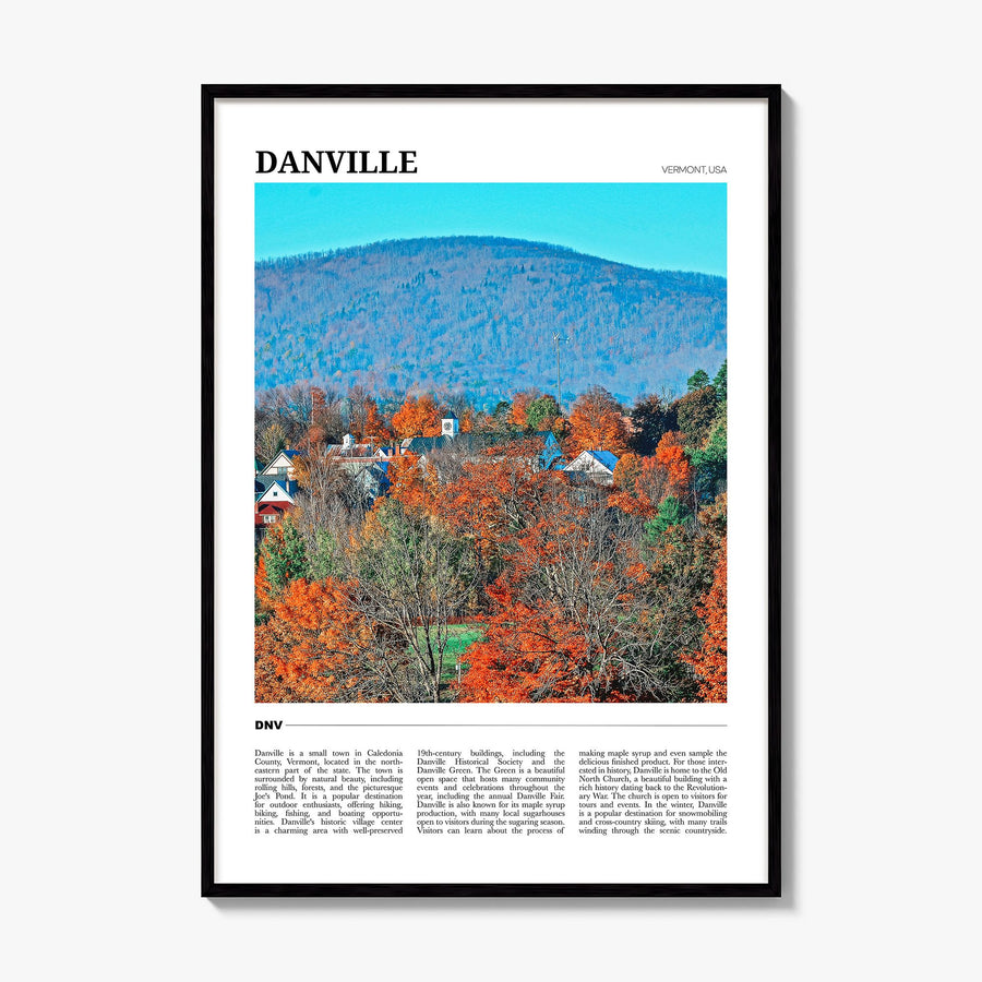 Danville, Vermont Travel Poster, framed poster mockup