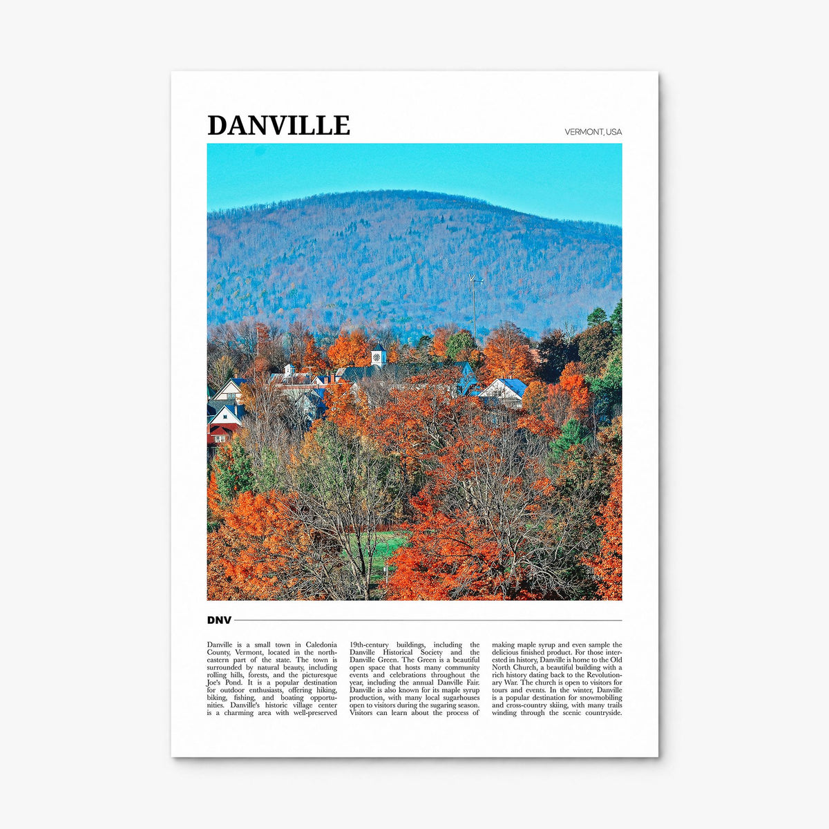 Danville, Vermont Travel Poster, print only (unframed)