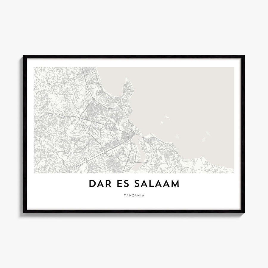 Dar es Salaam Map Poster, framed poster mockup