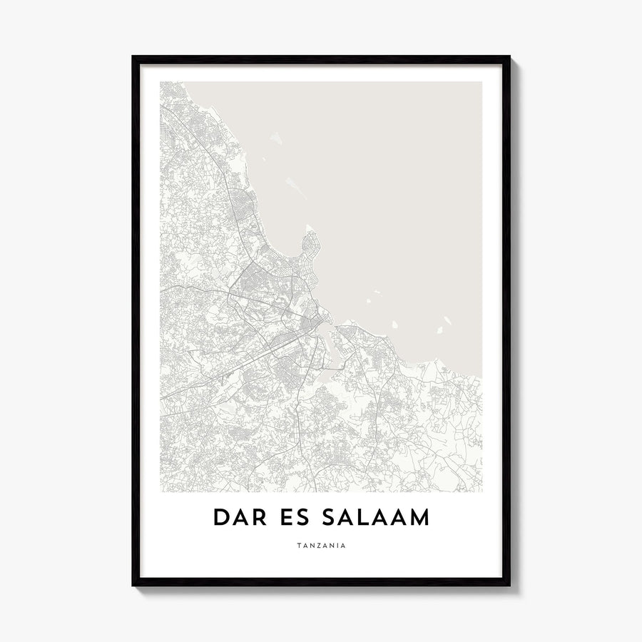 Dar es Salaam Map Poster, framed poster mockup