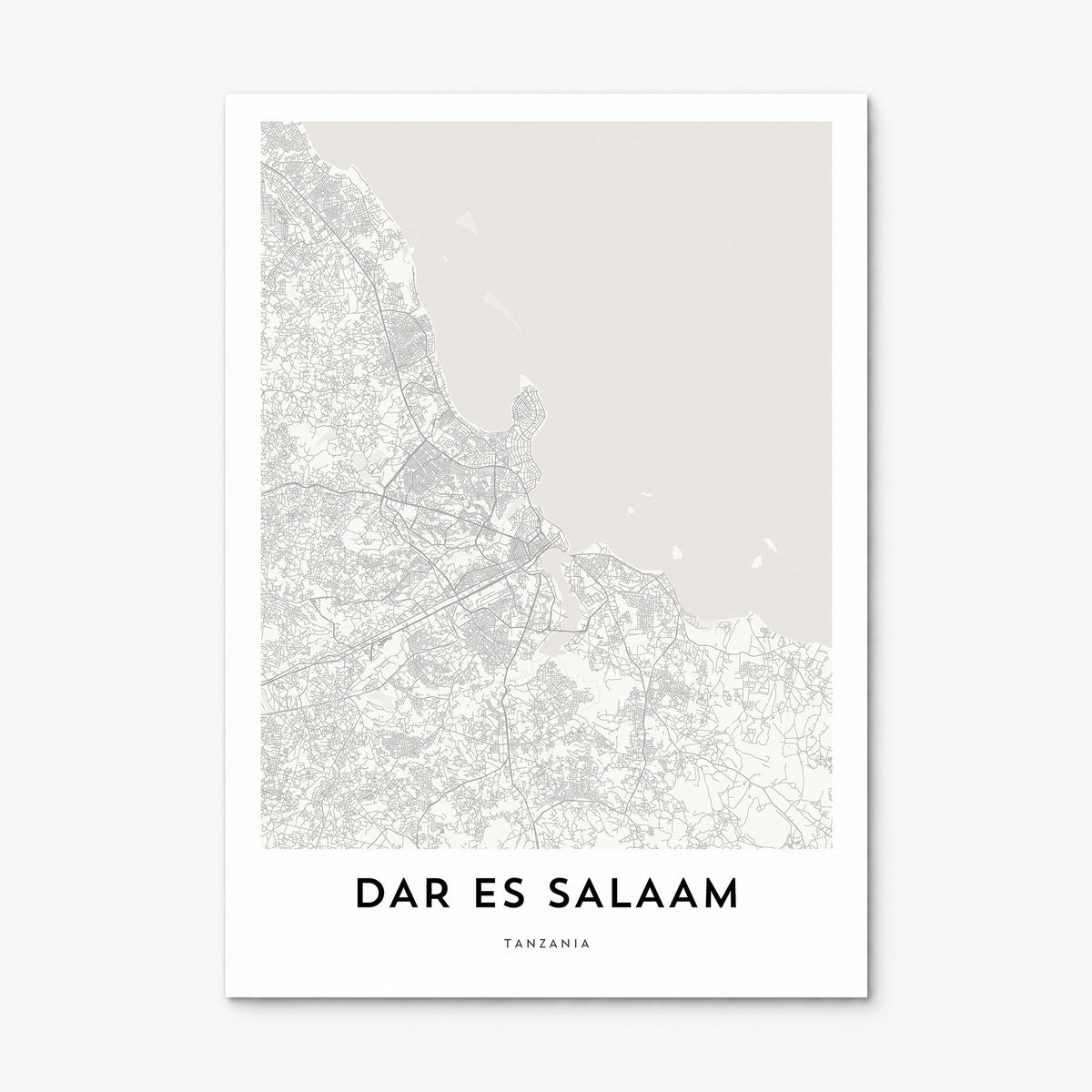 Dar es Salaam Map Poster, print only (unframed)