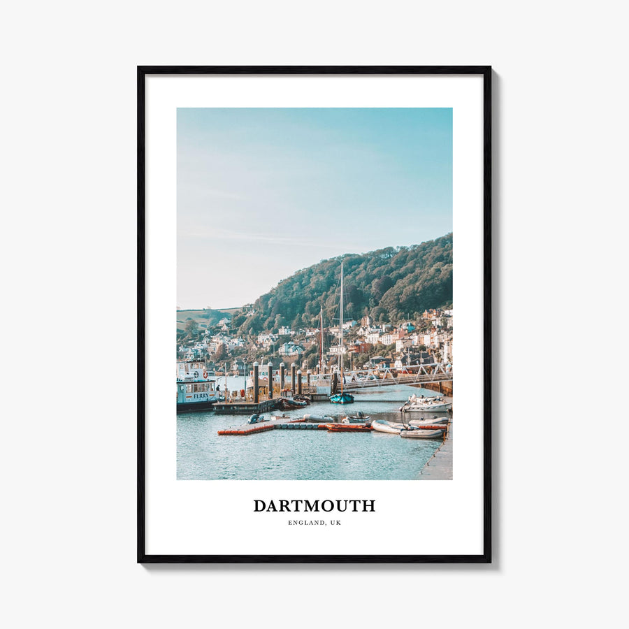 Dartmouth, England colorful classic poster of United Kingdom – vertical wall art, unframed print shown in interior mockup