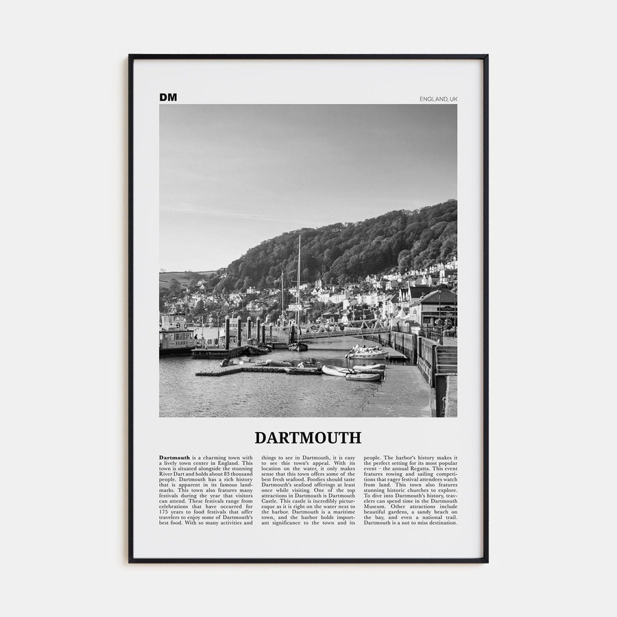 Dartmouth, England Poster None / 8x12 in Nbourhood Travel B&W Poster