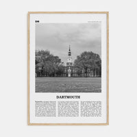 Dartmouth, New Hampshire Poster Natural Wood / 8x12 in Nbourhood Travel B&W Poster