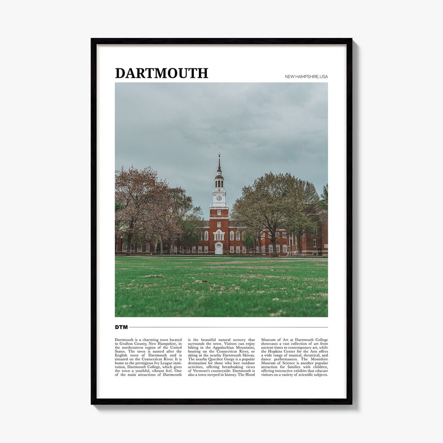 Dartmouth Travel Poster, framed poster mockup