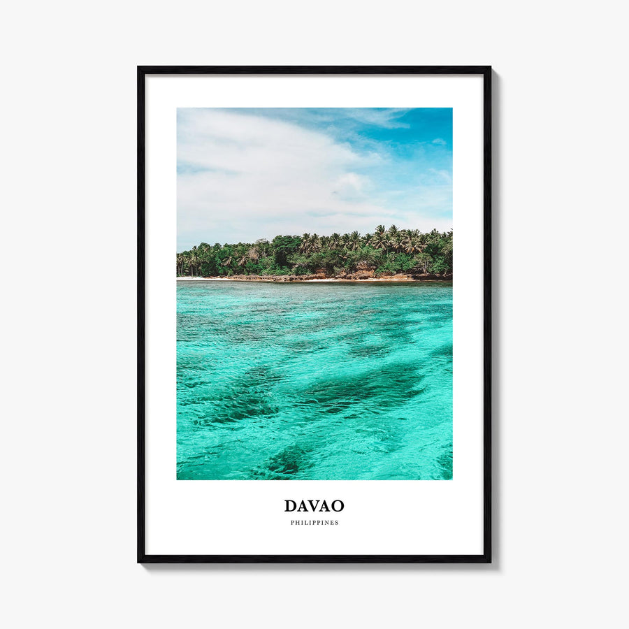 Davao colorful classic poster of Philippines – vertical wall art, unframed print shown in interior mockup