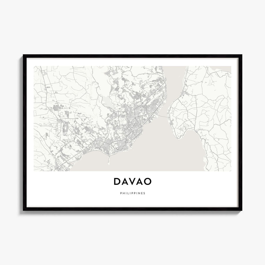 Davao Map Poster, framed poster mockup