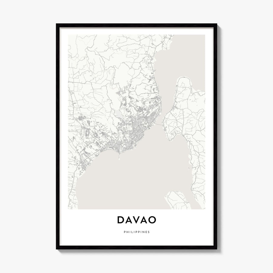 Davao Map Poster, framed poster mockup