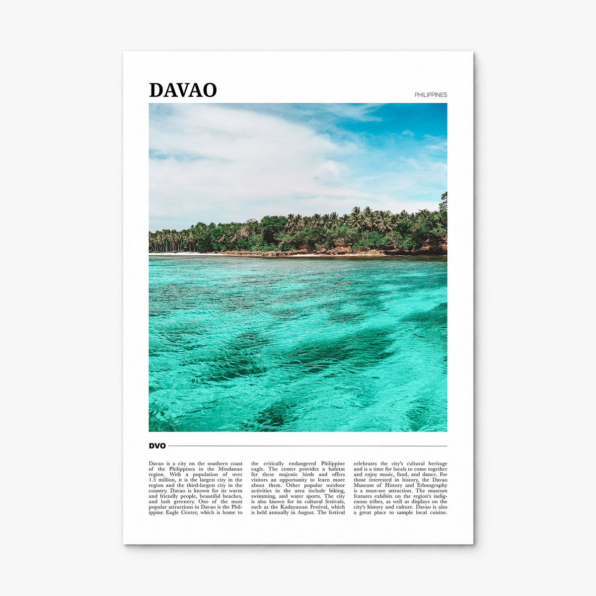 Davao Travel Poster, print only (unframed)