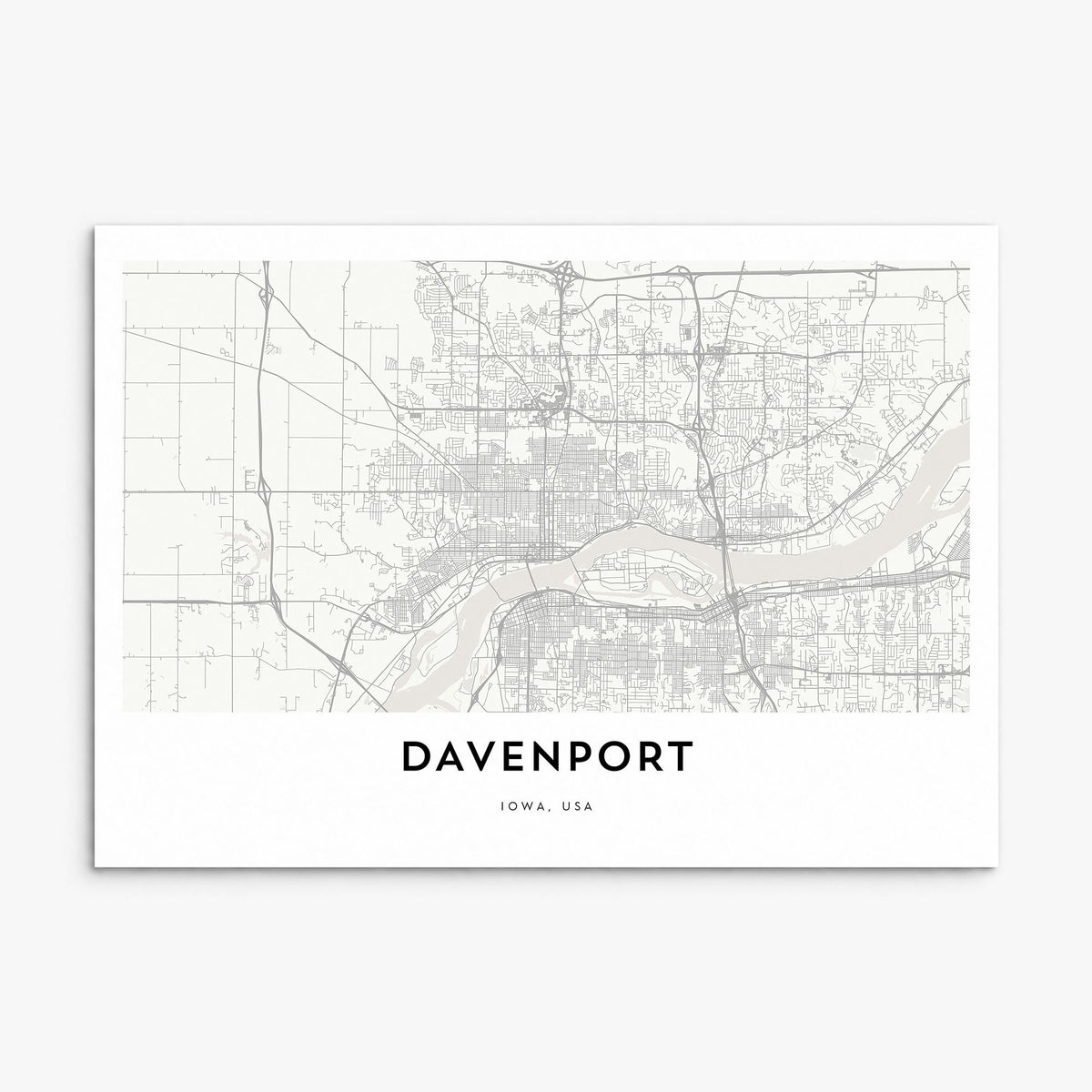 Davenport Map Poster, print only (unframed)