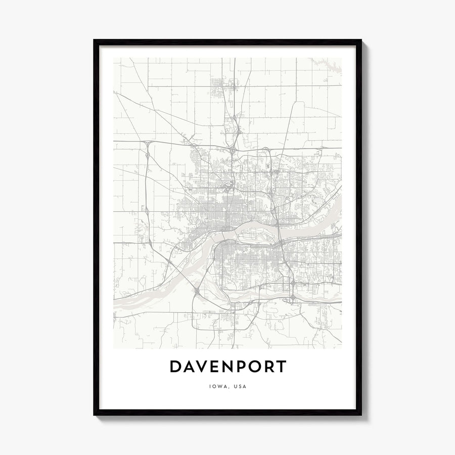 Davenport Map Poster, framed poster mockup