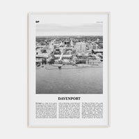 Davenport Poster White Wood / 8x12 in Nbourhood Travel B&W Poster