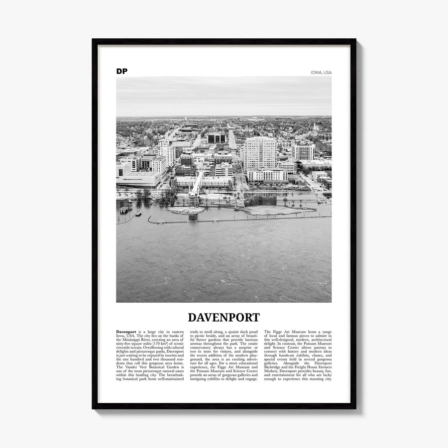 Davenport Newspaper Poster, framed poster mockup