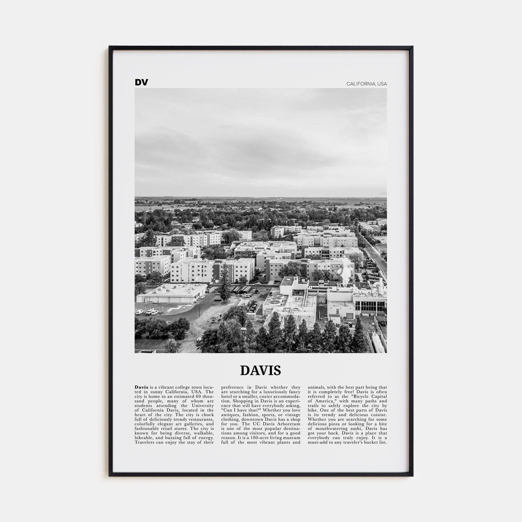 Davis Poster None / 8x12 in Nbourhood Travel B&W Poster