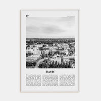 Davis Poster White Wood / 8x12 in Nbourhood Travel B&W Poster