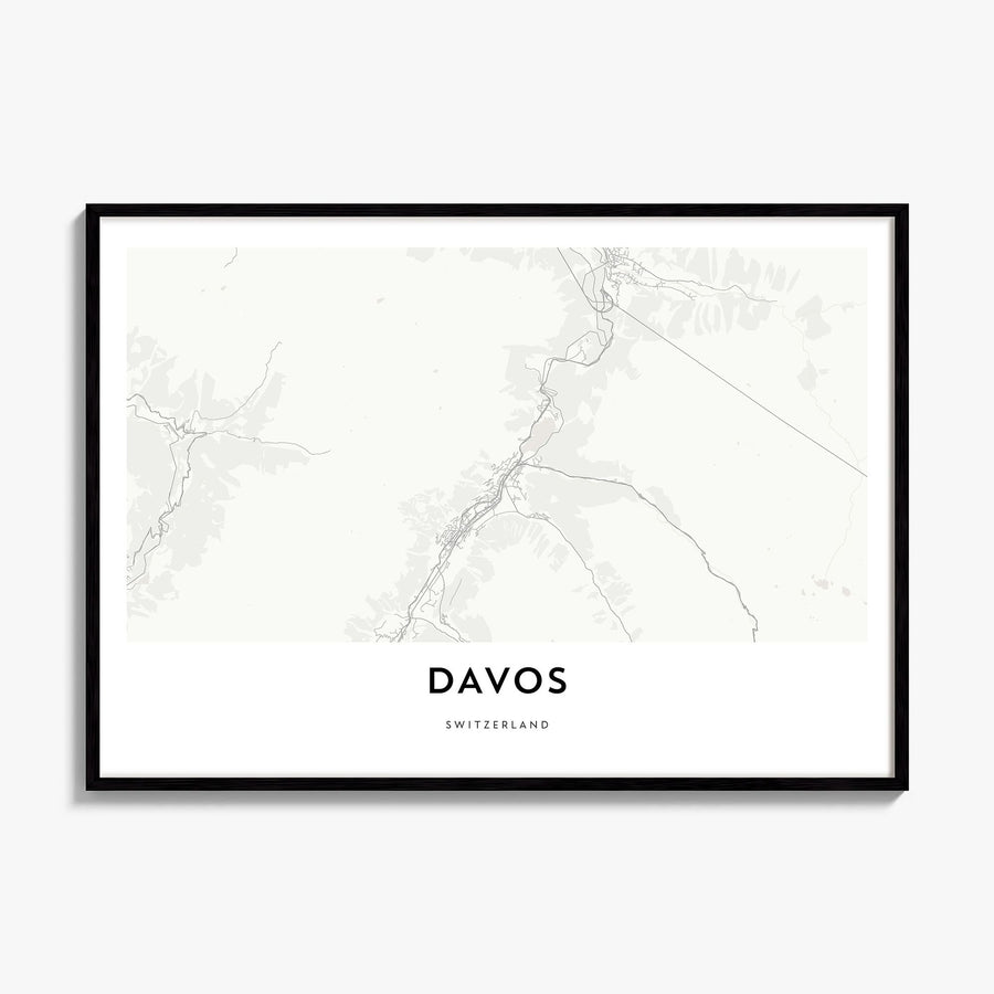 Davos Map Poster, framed poster mockup