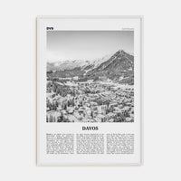 Davos Poster White Wood / 8x12 in Nbourhood Travel B&W Poster