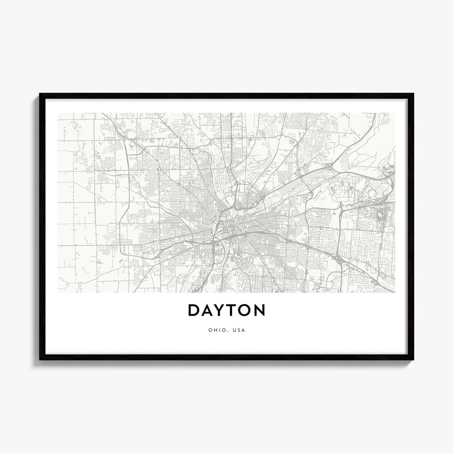 Dayton Map Poster, framed poster mockup