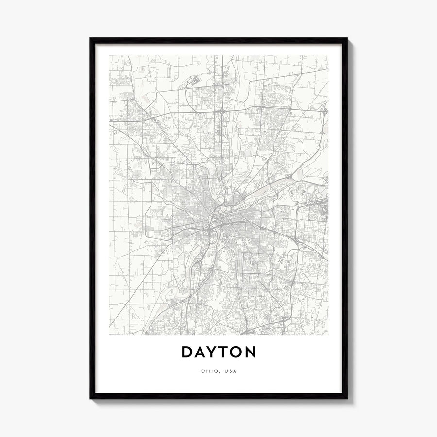 Dayton Map Poster, framed poster mockup