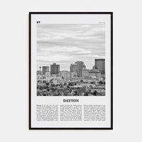 Dayton Poster Black Wood / 8x12 in Nbourhood Travel B&W Poster