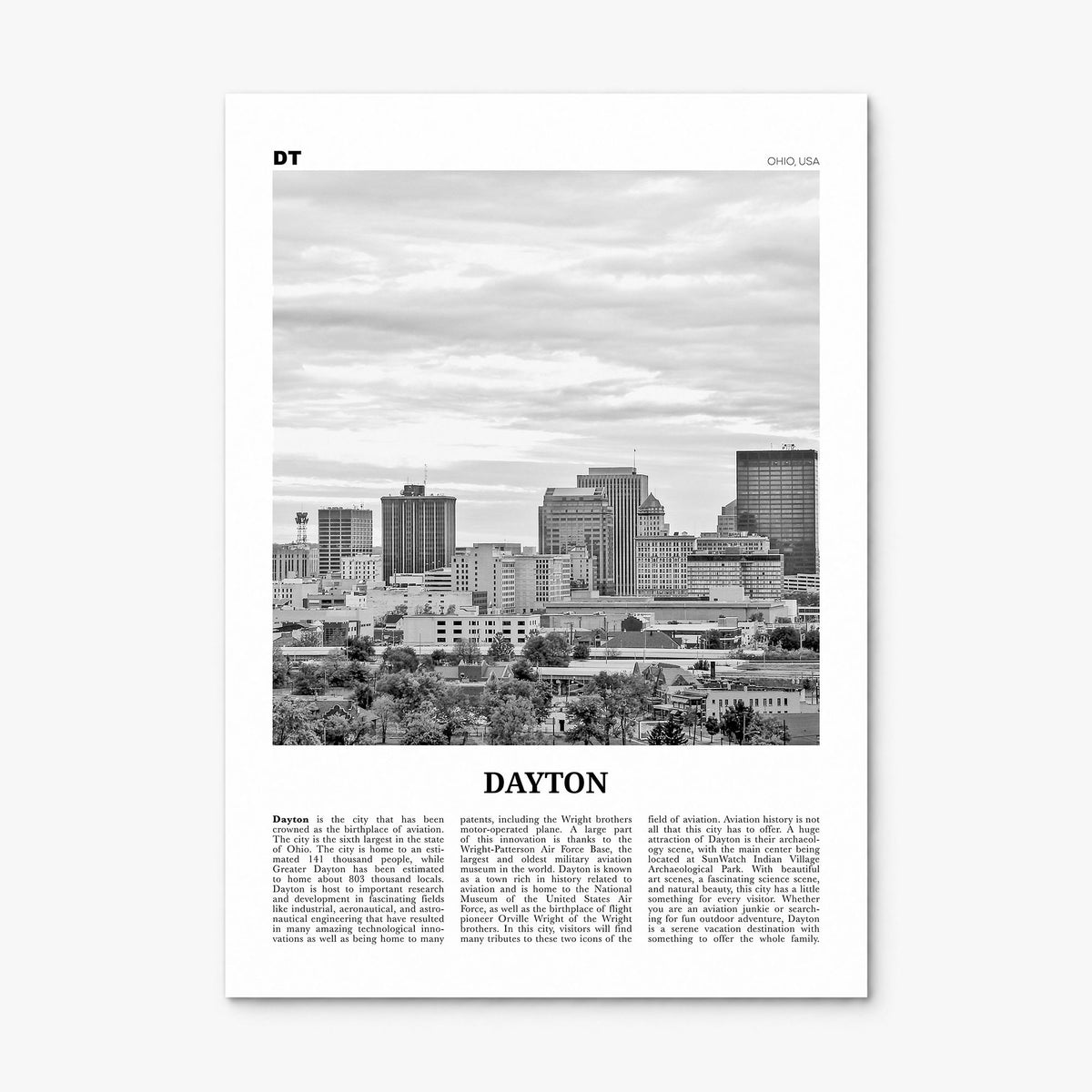 Dayton Newspaper Poster, print only (unframed)