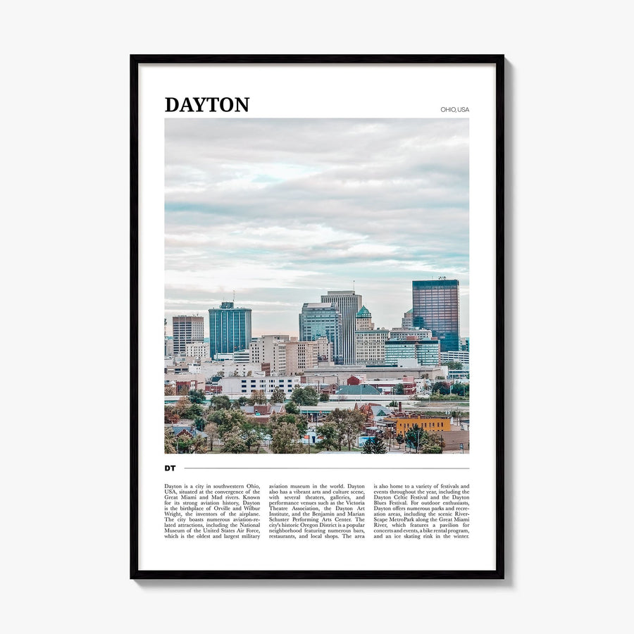 Dayton Travel Poster, framed poster mockup