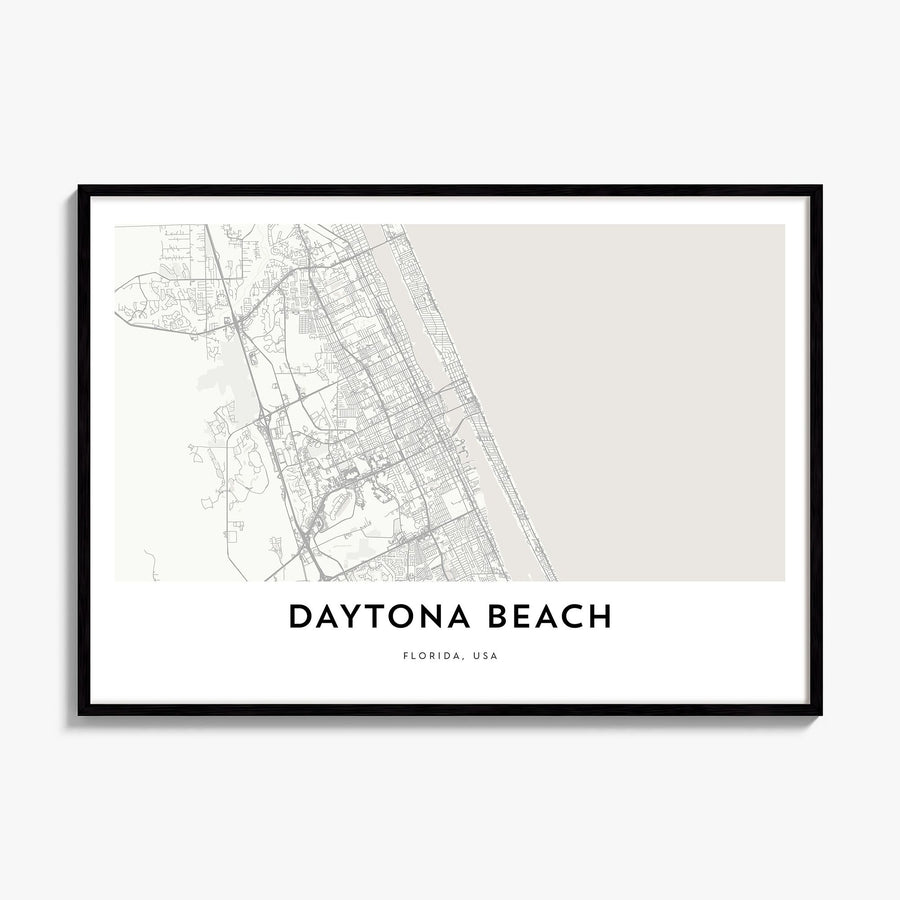 Daytona Beach Map Poster, framed poster mockup