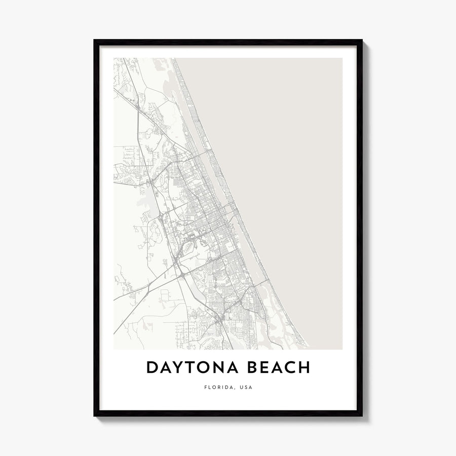 Daytona Beach Map Poster, framed poster mockup