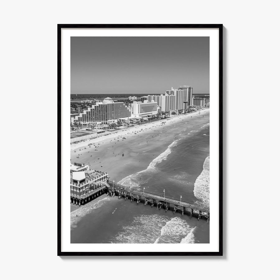 Daytona Beach Photo Poster, framed poster mockup, white border