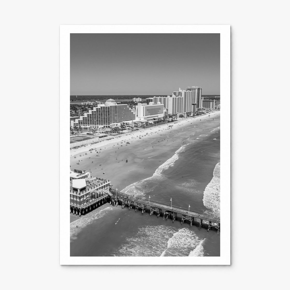 Daytona Beach Photo Poster, print only (unframed), white border