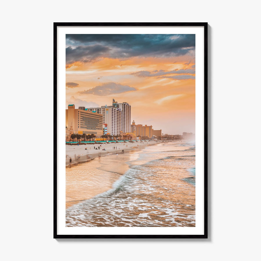 Daytona Beach Photo Poster, framed poster mockup, white border