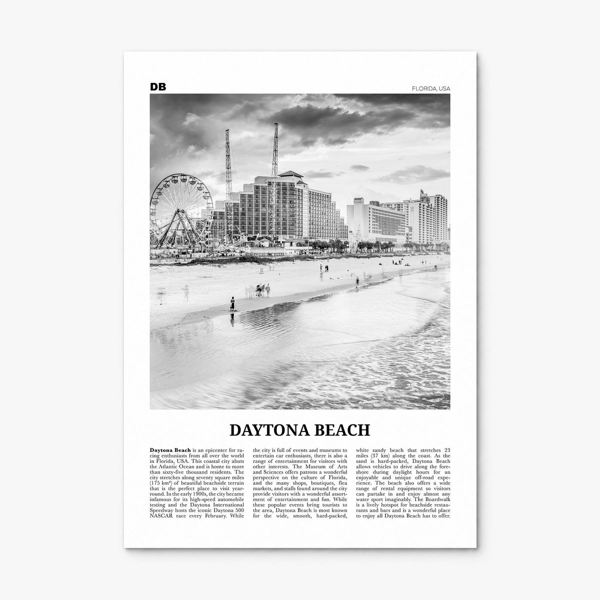 Daytona Beach Newspaper Poster, print only (unframed)