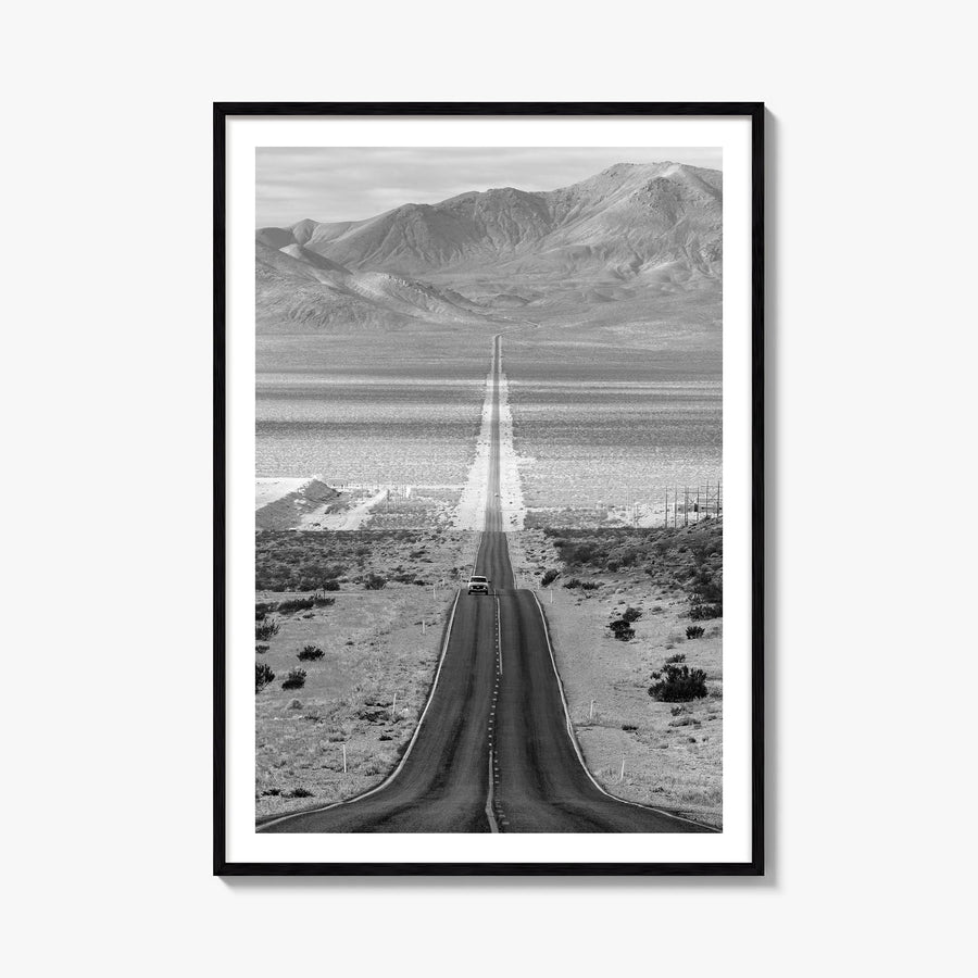 Death Valley black & white photo poster of California, USA – vertical wall art, unframed print shown in interior mockup