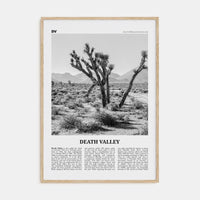 Death Valley No 1 Poster Natural Wood / 8x12 in Nbourhood Travel B&W Poster