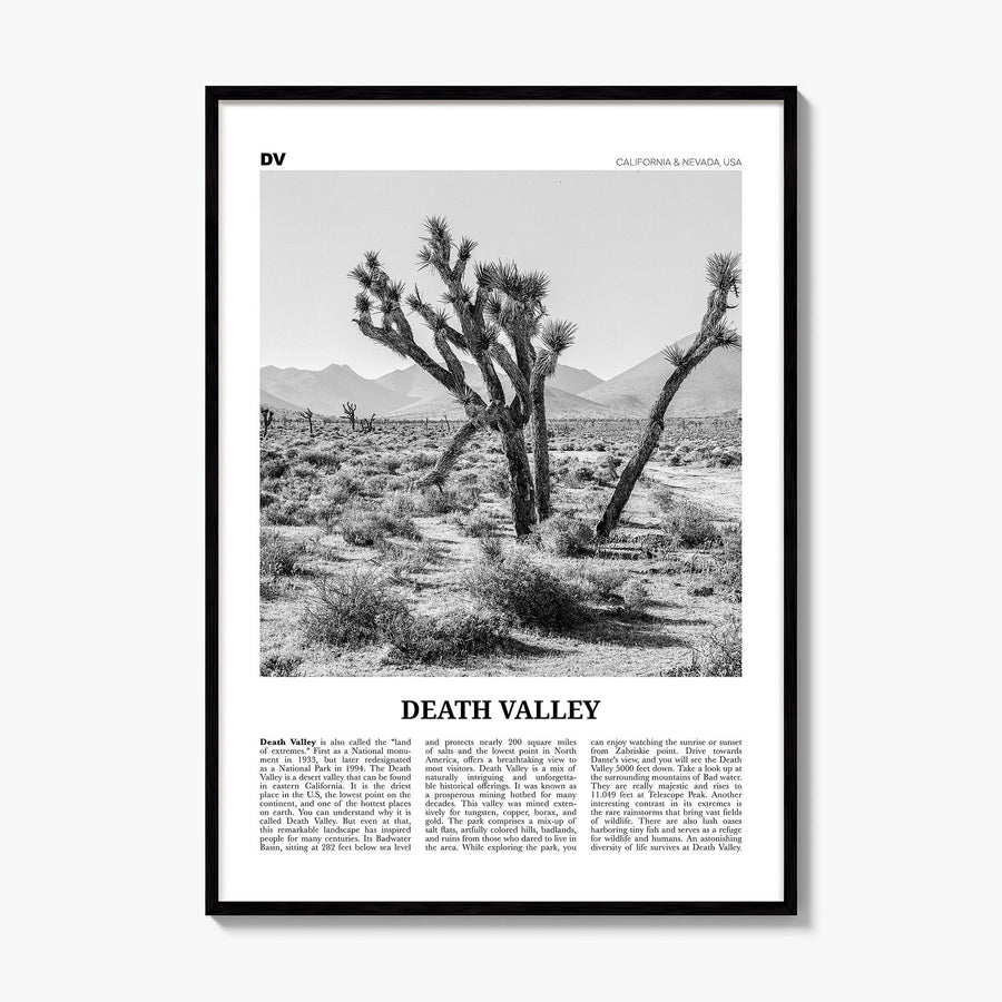 Death Valley, California & Nevada Newspaper No 1 Poster, framed poster mockup