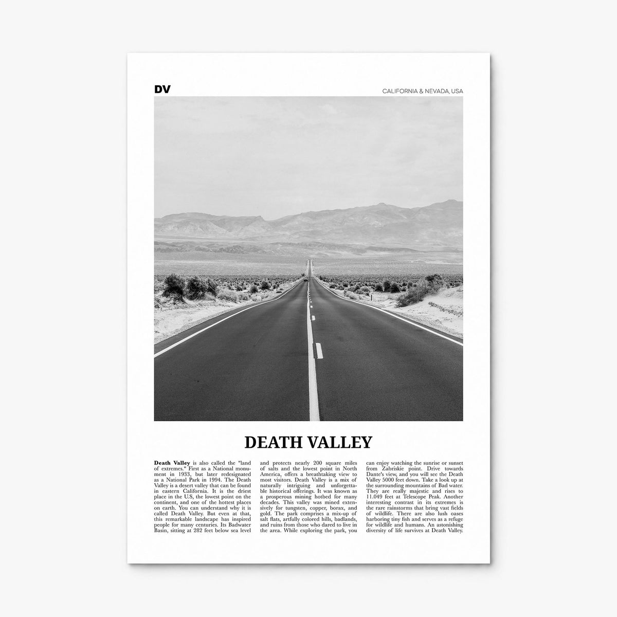 Death Valley Newspaper No 2 Poster, print only (unframed)